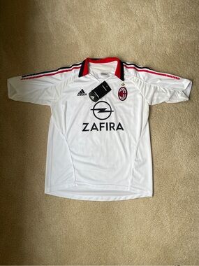 adidas AC Milan 2005 2006 away White Football Jersey no name or number